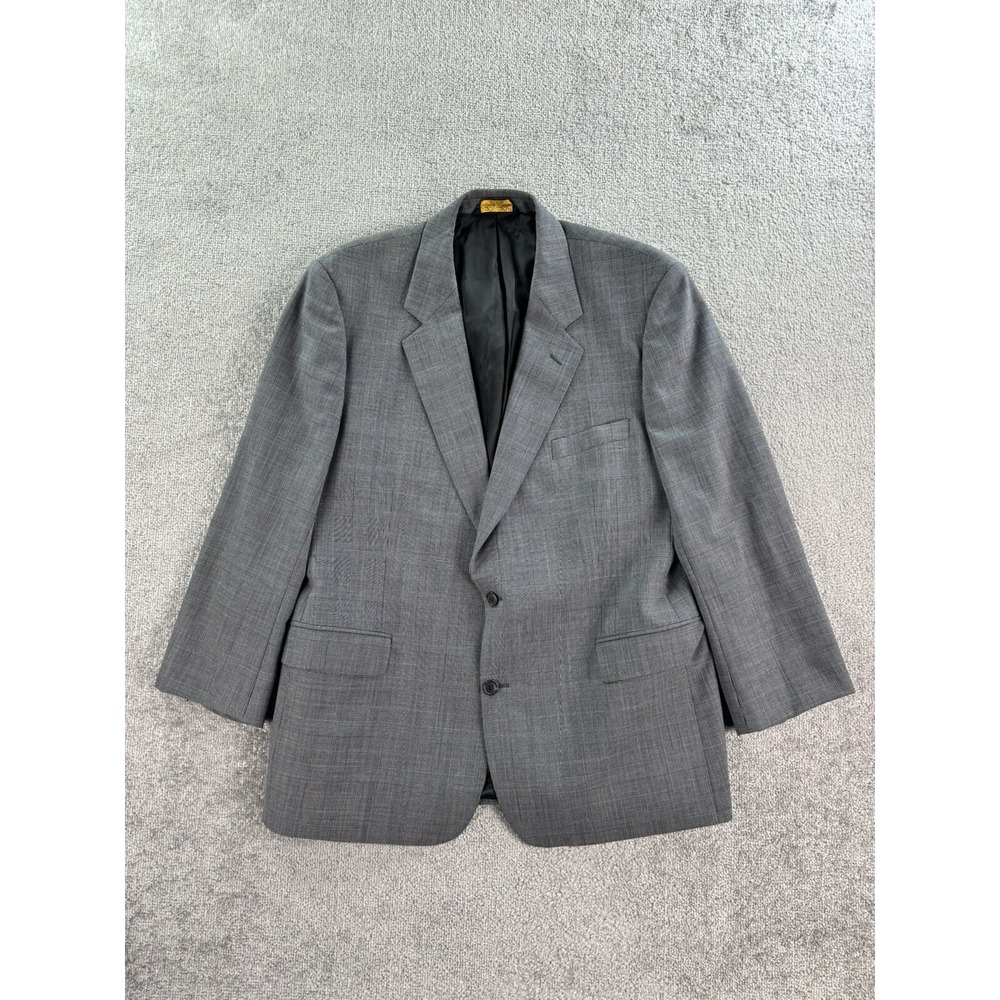 Brooks Brothers Suit Jacket 46 R Gray Wool Glen Plaid Brooksease Luxury Designer